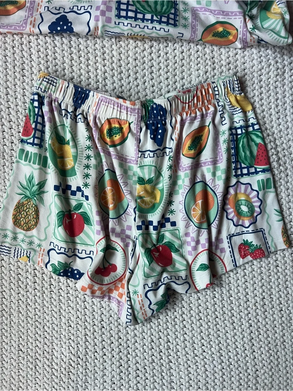 P.J. Salvage Fruit Cloud Soft Pajama Set Short Sleeve Sleepwear PJs Cute Size XS